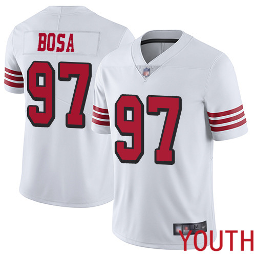San Francisco 49ers Limited White Youth Nick Bosa NFL Jersey 97 Rush Vapor Untouchable